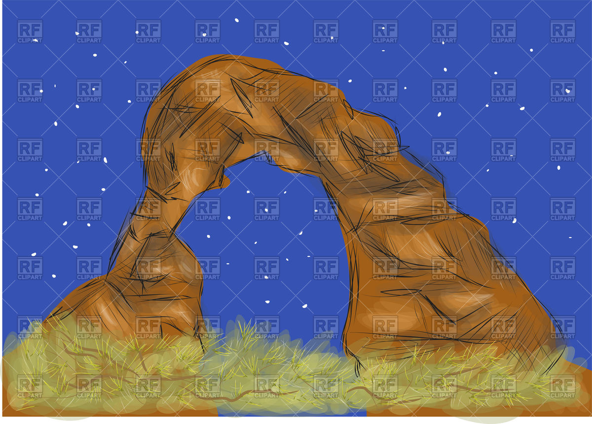 1200x860 Arches National Park, Rock In Strange Form Vector Image Vector