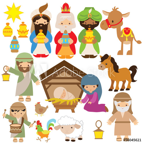 500x500 Nativity Vector Illustration