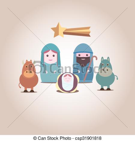 450x470 Vector Nativity .