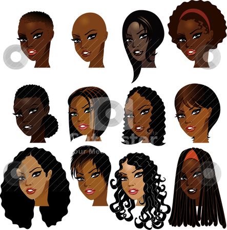 443x450 Natural Hair Images Clip Art Black Women Faces Vector