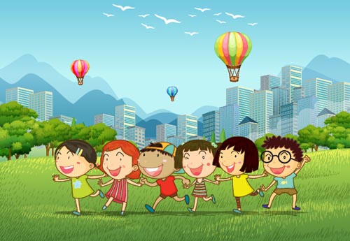 500x345 Happy Children With Nature Background Vector 02 Free Download
