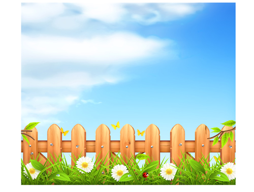 500x378 Wooden Fence With Nature Vector Background Free Download