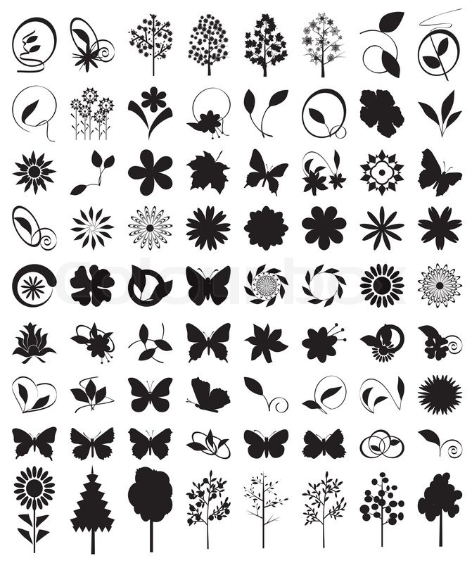 671x800 Character Outlines Details Of Nature Vector Illustration Stock