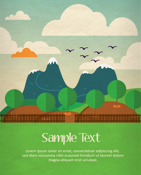 483x600 Cartoon Nature Background Vector 5 Ai Format Free Vector