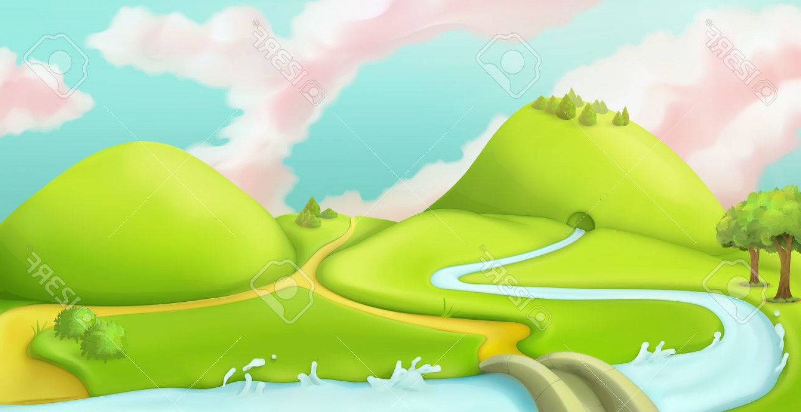 1560x804 Photostock Vector Nature Landscape Cartoon Game Background Vector