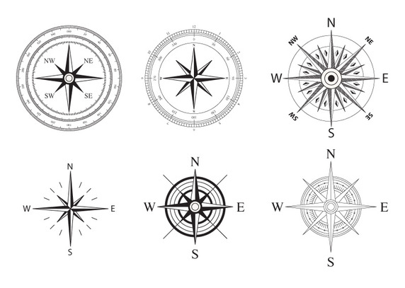 572x407 Wind And Nautical Compass Rose Vector Free Vector Download In