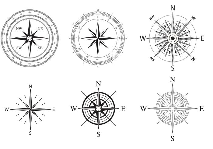 700x490 Wind And Nautical Compass Rose Vectors