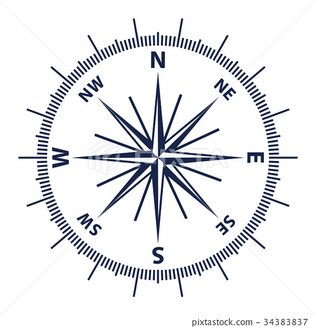 450x468 Wind Rose Vector Illustration. Nautical Compass