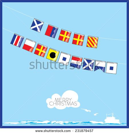 450x470 A Vector Set Of Nautical Flags With Letters Of Merry Christmas