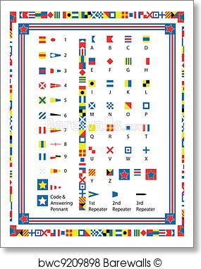 285x382 Art Print Of Eps8 Vector Nautical Flags And Bord Barewalls