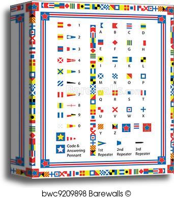 342x390 Canvas Print Of Eps8 Vector Nautical Flags And Bord Barewalls