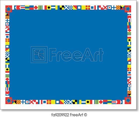 560x470 Free Art Print Of Eps8 Vector Nautical Flag Border. Eps8 Vector