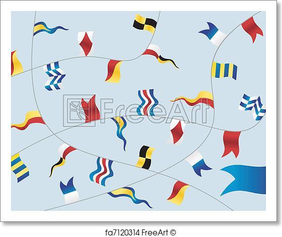 560x470 Free Art Print Of Set Of Nautical Flags. Navigation Flags On Light