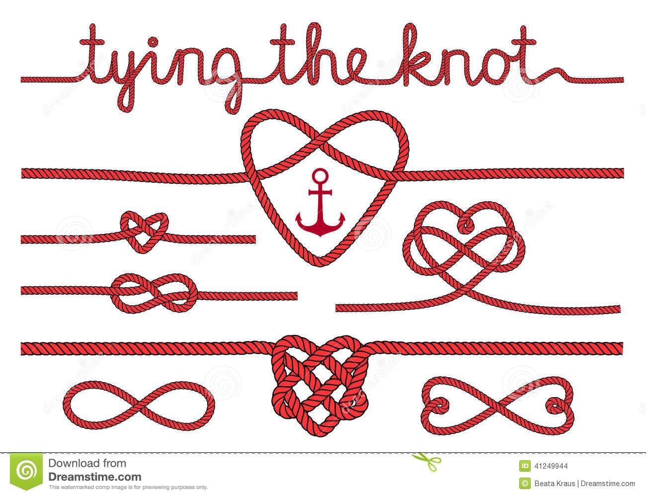 1300x1000 Rope Hearts And Knots, Vector Set