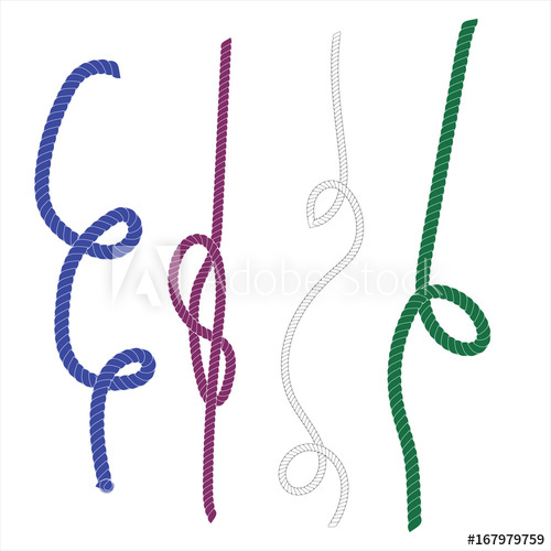 500x500 Rope Knots Collection. Decorative Elements. Vector Illustration