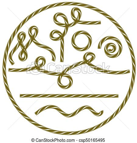 450x470 Set Of Metal Cables. Nautical Rope. Set Of Metal Cables Isolated