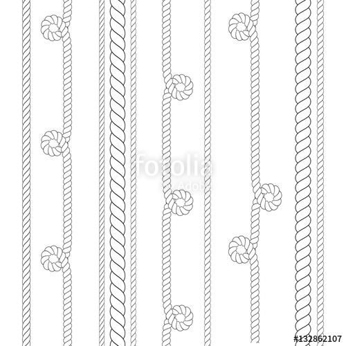 500x500 Vector Outline Nautical Rope Patterns Thin And Thick For Use As