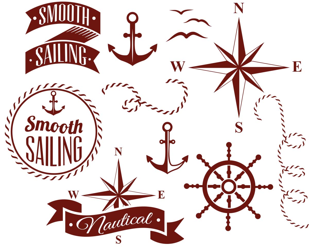 1200x962 Decorative Nautical Elements Vector Free Download