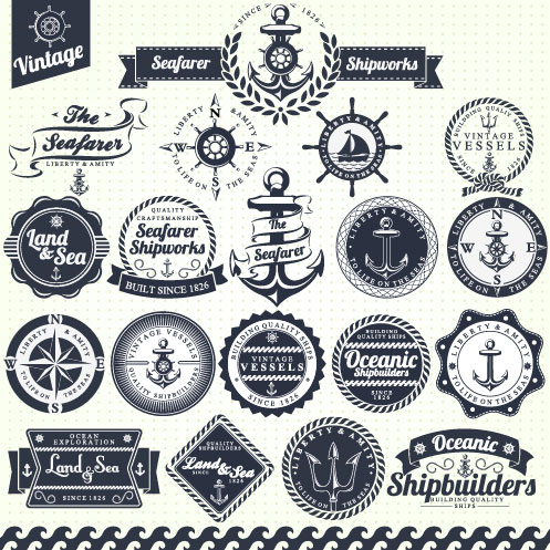 497x497 Vintage Navigation Label Vector 01 Free Download