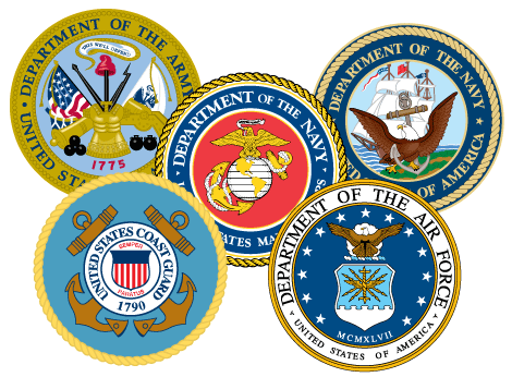 470x346 Vector Seals Of The Army, Air Force, Navy, Marines, Coast Guard