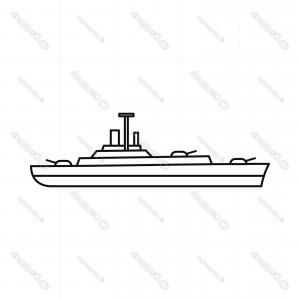 300x300 Military Navy Ship Icon Outline Style Orangiausa
