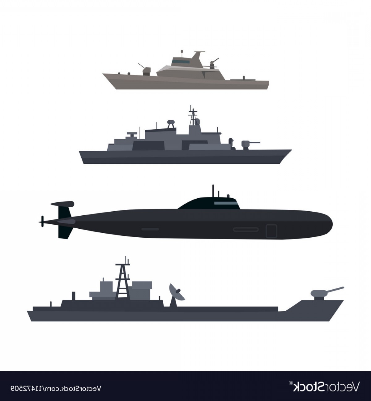 1200x1296 Naval Ships Set Military Ship Or Boat Used By Navy Vector