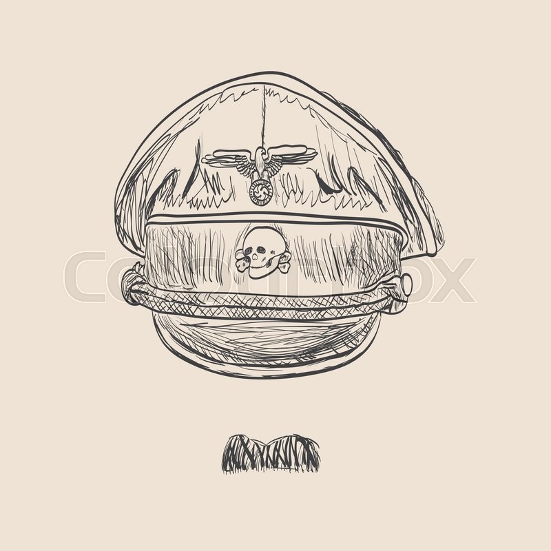 800x800 Nazi Cap Sketch Style Stock Vector Colourbox