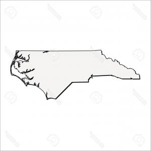 300x300 North Carolina Map Icon Contour Cut Out Isolated Outline Nc