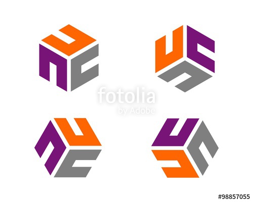 500x400 N C Or U Letter Hexagon Logo Stock Image And Royalty Free Vector