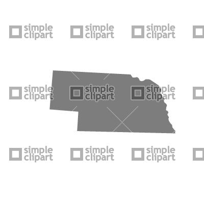 400x400 Nebraska State Map Silhouette Vector Image