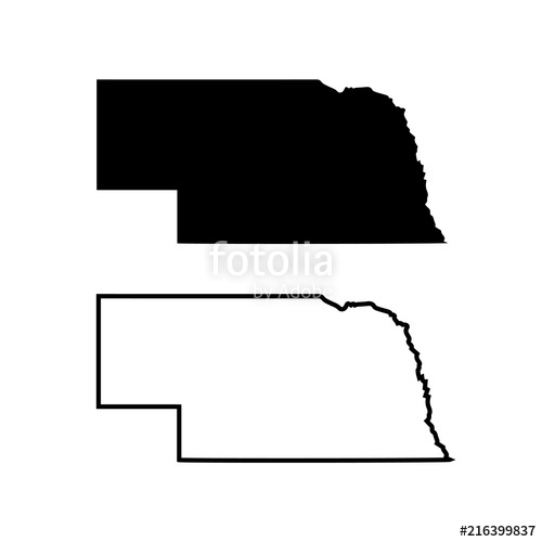 500x500 The Map Of The State Of Nebraska. Vector Illustration Stock Image