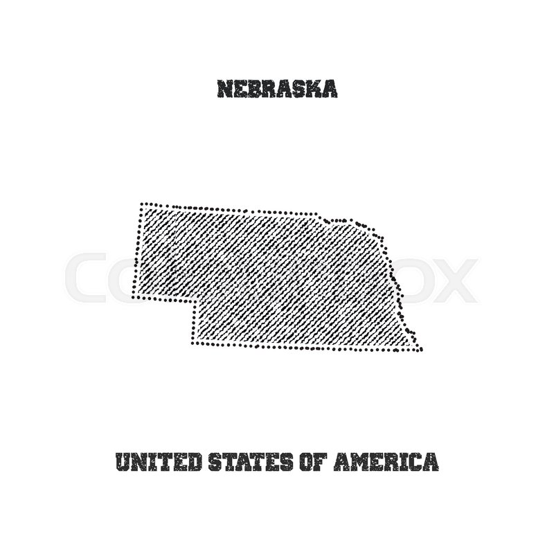800x800 Label With Map Of Nebraska. Vector Illustration. Stock Vector