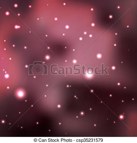 450x470 Unknown Space. Cluster Of Stars In Red Nebula. Vector Abstract