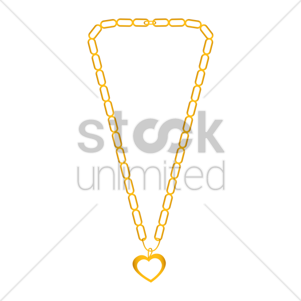 600x600 Heart Locket Necklace Vector Image