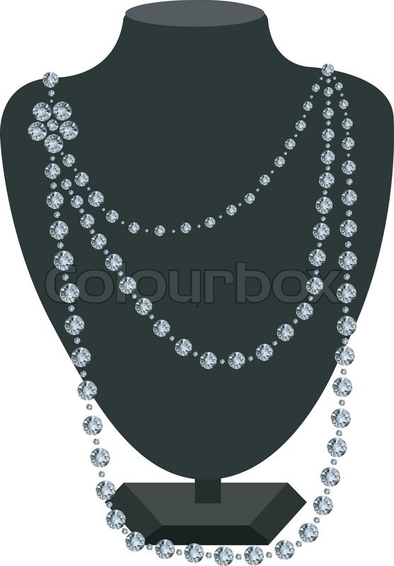 557x800 Diamond Necklace On A Black Mannequin Stock Vector Colourbox