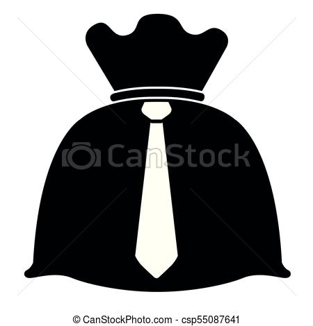 450x470 Money Bag With A Necktie. Vector Illustration Design.