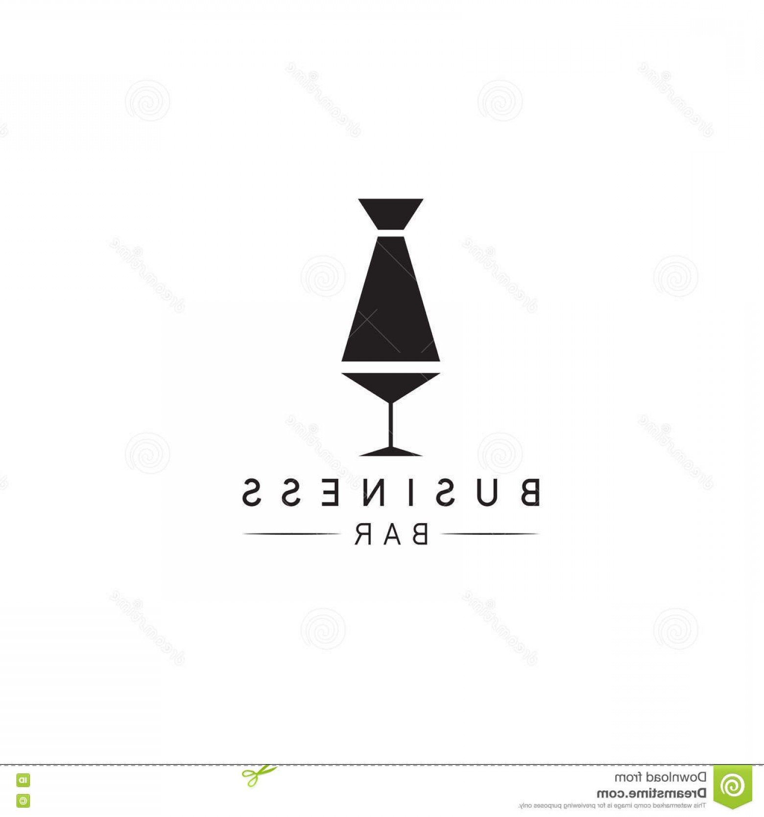 1560x1668 Stock Illustration Martini Glass Tie Vector Design Template Image
