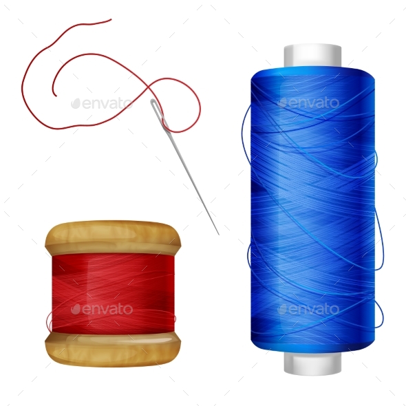 590x590 Thread Spool And Sewing Needle Vector Illustration By Vectorpouch
