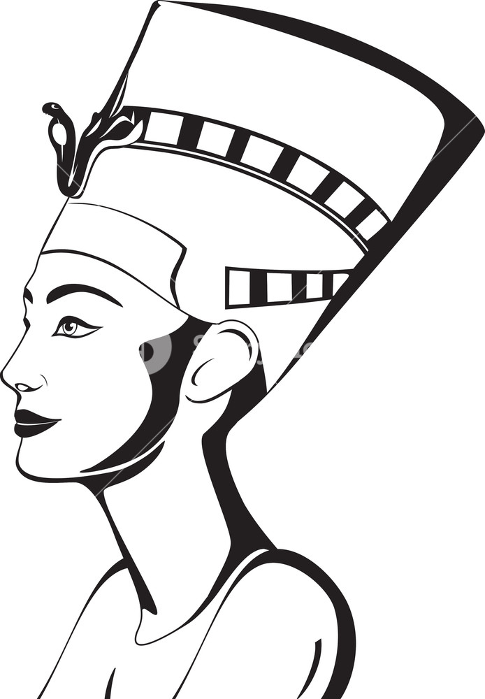 694x1000 Nefertiti Portrait Vector Royalty Free Stock Image