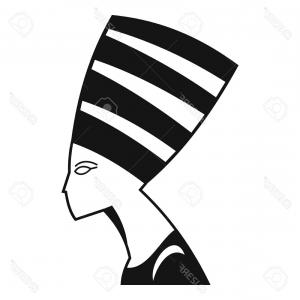 300x300 Silhouette Of Egyptian Queen Portrait Nefertiti Vector Clipart
