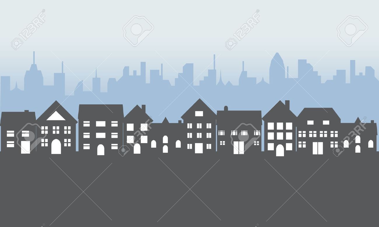 1300x779 Neighborhood Silhouette Vector