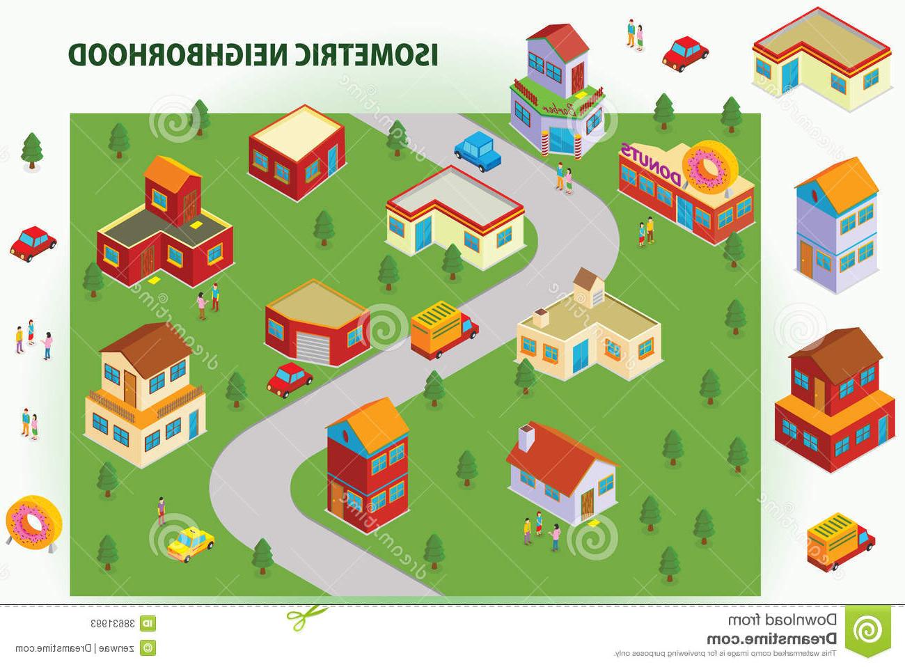 1300x958 Best Free Isometric Neighborhood Illustration Available Vector Eps