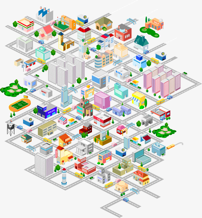 650x699 City Street Neighborhood Vector Material, City Vector, Vector City