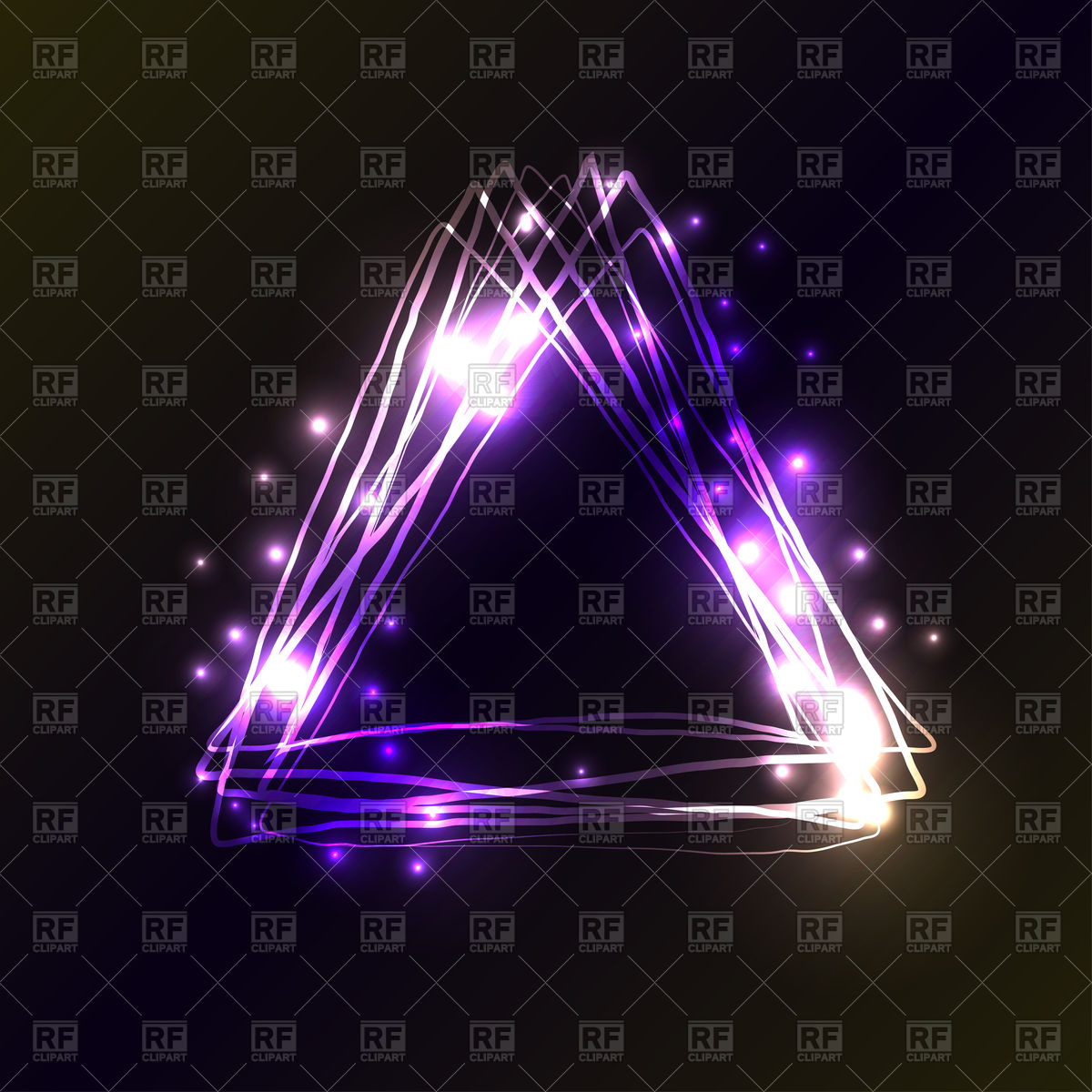 1200x1200 Violet Neon Triangles On Dark Black Background Vector Image