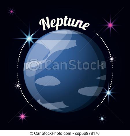 450x470 Neptune Planet In The Solar System Creation Vector Illustration.
