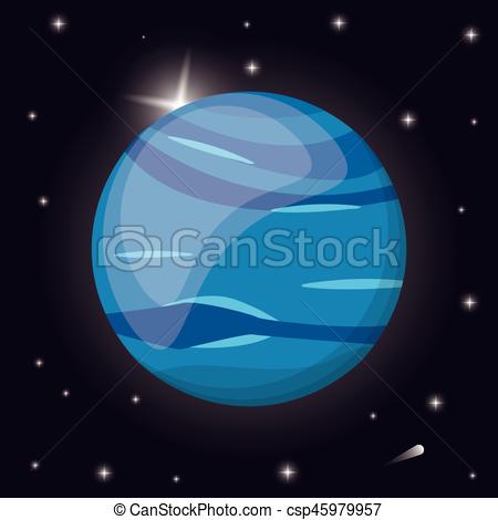 450x470 Neptune Planet Solar System Space Vector Illustration Eps 10.
