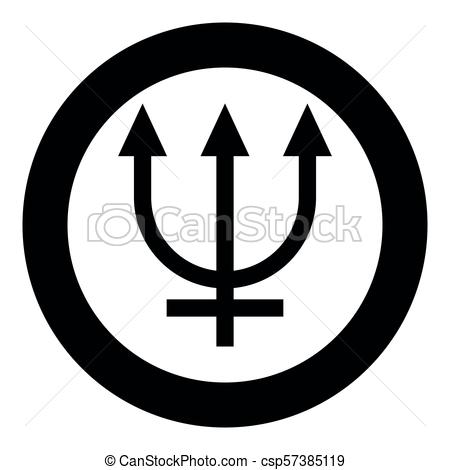 450x470 Neptune Symbol Icon Black Color Vector Illustration Simple Image