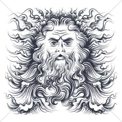 400x400 Roman Sea God Neptune Vector Image Vector Artwork Of Silhouettes