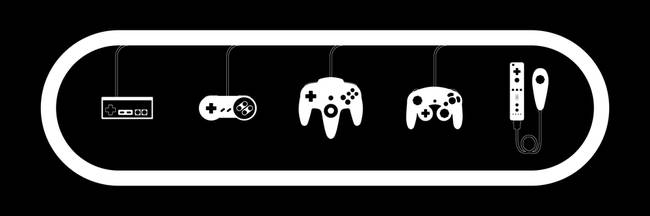 650x216 Nintendo Controller Evolution Black Amp White By Elton Chu
