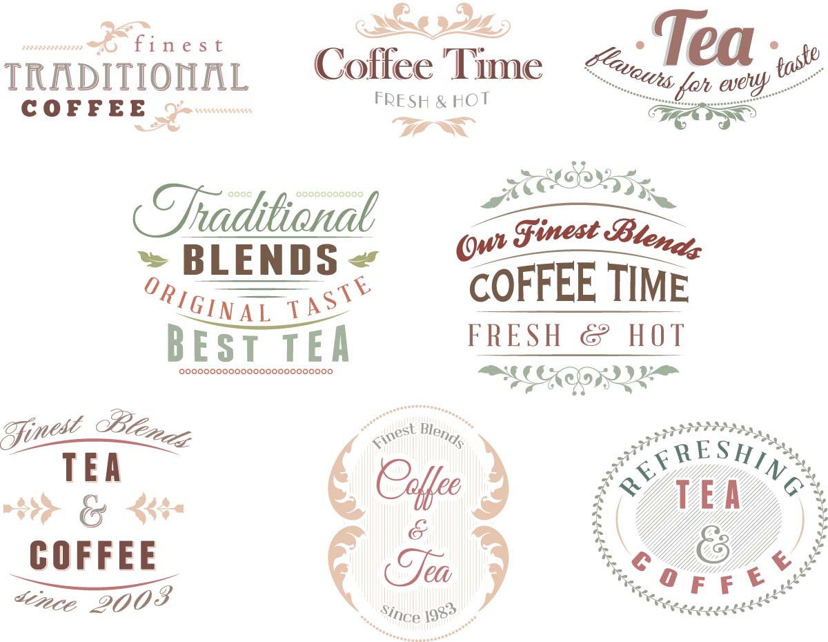 1200x930 Tea Amp Coffee Logo Vector Set Free Download
